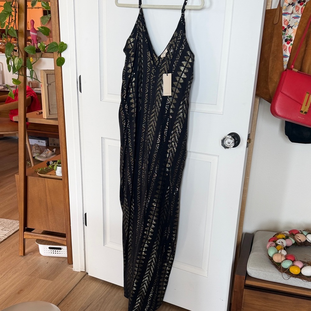 Black and Gold Maxi Dress from Elan